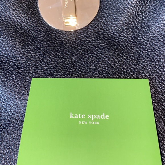 VTG Kate Spade Authenticate NWOT turn lock Buckle. Pebble Midnight Black bag - Picture 9 of 11